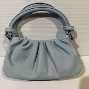 NWT Elegant Baby Blue Vegan Leather Women's Handbag
